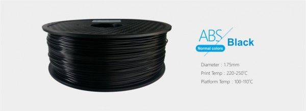 3D FILAMENT 1,75mm ABS Fekete (1kg-os tekercs)