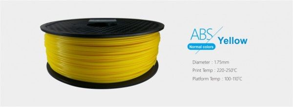 3D FILAMENT 1,75mm ABS Sárga (1kg-os tekercs)