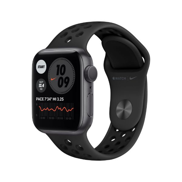 Apple Watch Nike S6 GPS, 44mm asztroszürke alumínium tok, fekete szíj