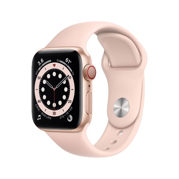 Apple Watch S6 GPS, 40mm arany alumínium tok rózsakvarc szíj