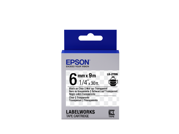 Epson LK-2TBN Black/Transparent 6mm szalag(9m)