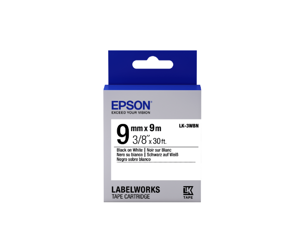 Epson LK-3WBN Black/White 9mm szalag (9m)