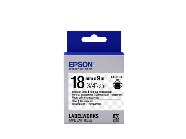 Epson LK-5TBN Black/Transparent 18mm szalag(9m)