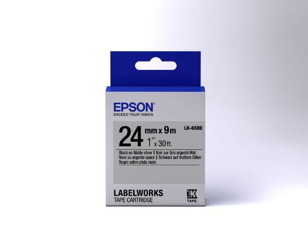 Epson LK-6SBE Black/Matt Silver 24mm szalag(9m)