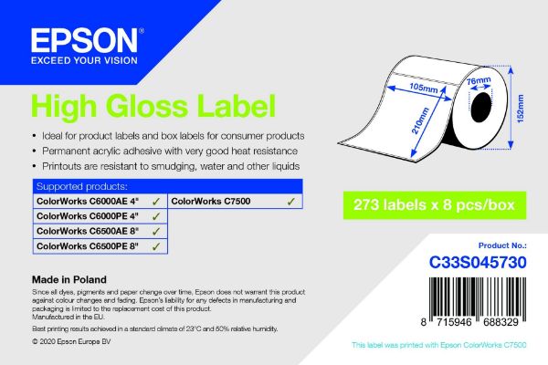 Epson 105mm x 210mm 273 magasfényű címke