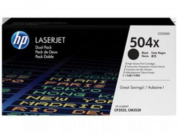 HP CE250XD Toner HBk 2x10,5k No.504X (Eredeti)