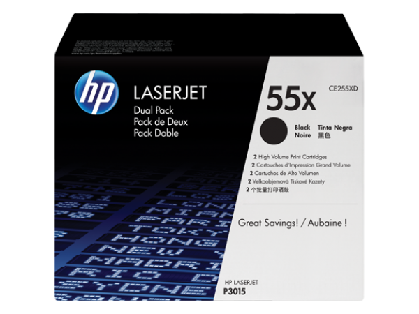 HP CE255XD Toner Black 2x12,5k No.55XD (Eredeti)