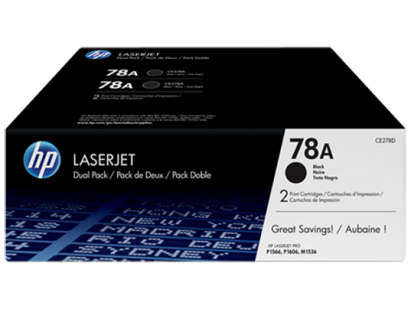 HP CE278AD Toner Black 2x2,1k No.78 (Eredeti)