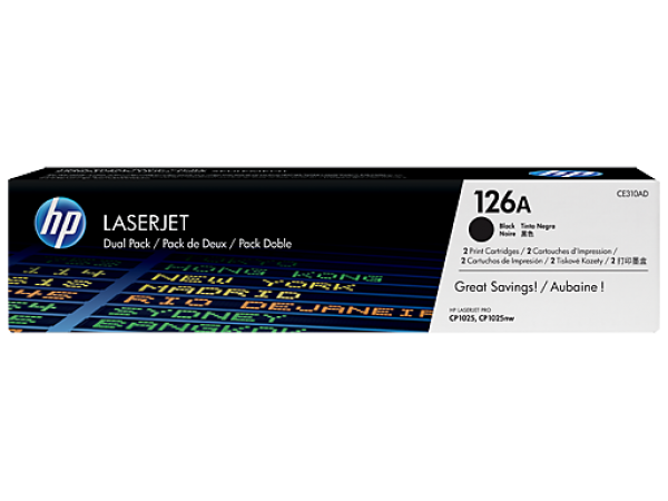 HP CE310AD Toner Black 2x1,2k No.126A (Eredeti)