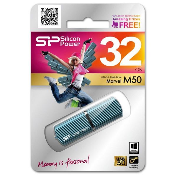 Silicon Power 128GB Marvel M50 flash RAM USB3.0 aqua blue