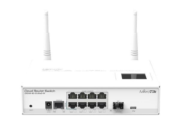 MikroTik CRS109-8G-1S-2HnD-IN 8port GbE LAN SFP uplink 802.11b/g/n Cloud Router Switch