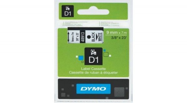 DYMO D1 40913 f.szalag 9mm x 7m fehér-fekete (Eredeti)