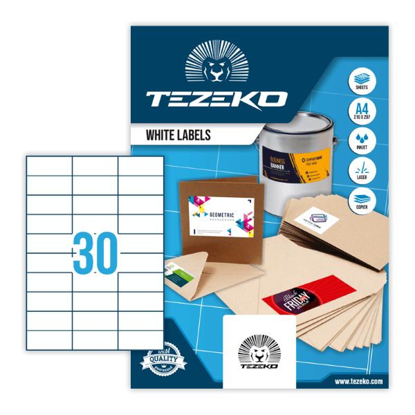 Tezeko négyszög 70 x 29,6 címke